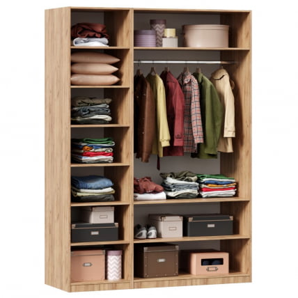 Шкаф трехстворчатый с зеркалом Норд 3Д Дуб золотой_1