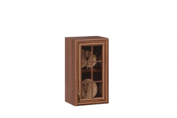 Шкаф кухонный 400 со стеклом Кантри ЛД 235.225.000 Ноче Таволато_0