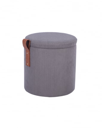 Пуф Руни XS с ящиком вельвет темно-серый_0