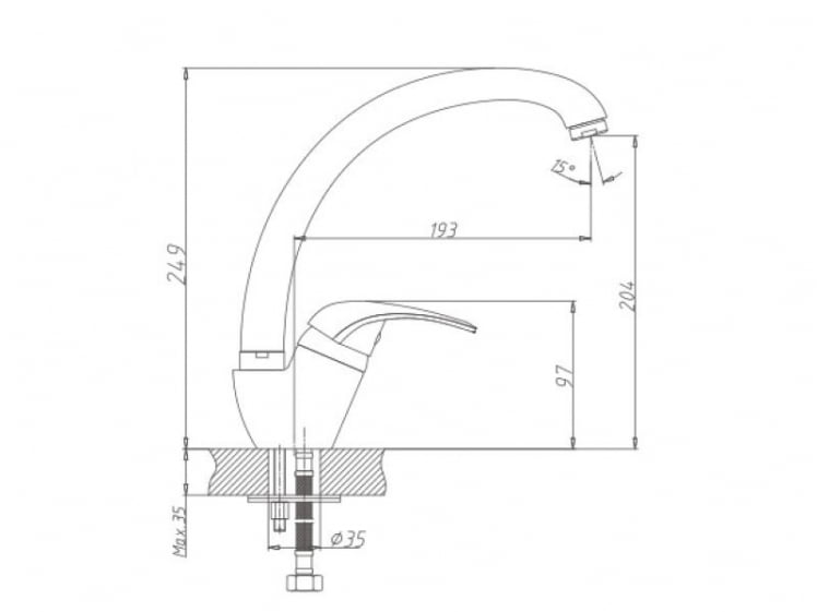 Кухонный смеситель глянцевый MG003/Q2_1