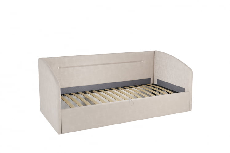 Кровать  0.9 Альба (Софа) КМ.S-16 крем (велюр)_1