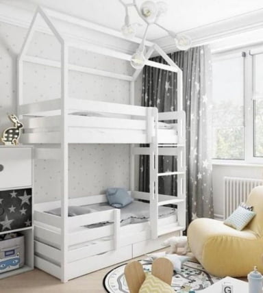 Кровать-домик RooRoom кд-77Р с ящиками Розовый_0