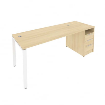Рабочая станция с опорной тумбой Metal System Б.РС-СТП -1.4 Акация/Белый_0