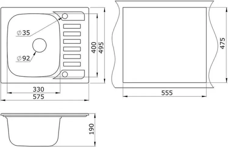Кухонная мойка GRANULA 5801 Черный_1