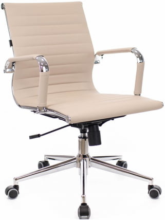 Кресло для персонала Leo T экокожа Бежевый_3