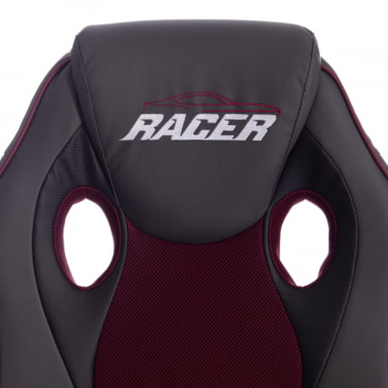 Кресло RACER кож/зам/ткань, металлик/бордо, 36/13_7