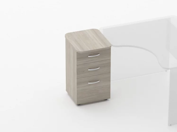 Тумба приставная на 3 ящика Glassy 3.10.15 Дуб сантана светлый_0