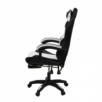 Кресло 908 KINGQUEEN цвет черный/белый с массажем и подсветкой 908-black-white-mass_3