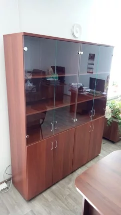 Шкаф для документов со стеклом Р.Ш-2СБ Орех Гепланкт_2