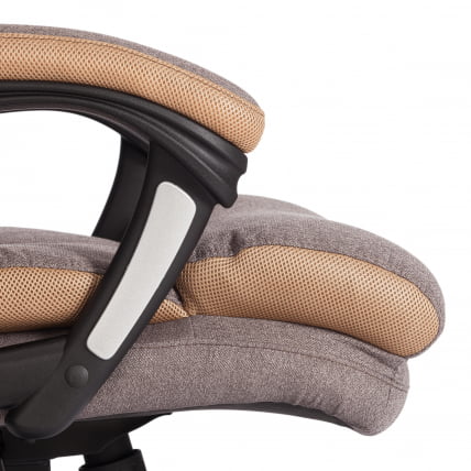 Кресло DUKE ткань рогожка Nice, мокко (серо-бежевая) / сетка бронза, TW-21_9