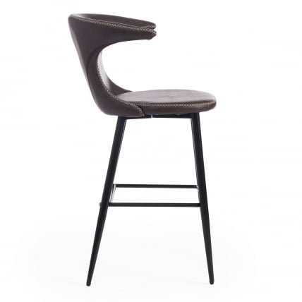 Стул барный FLAIR BAR (mod. 9018) экокожа/металл, 60 х 56 х 106 см , коричневый 1/черный_1