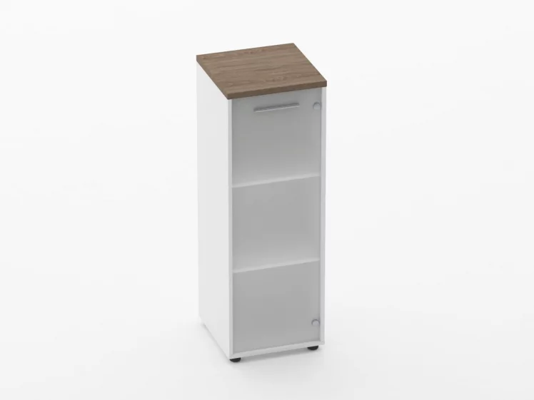 Шкаф 2 узкий 1 стеклянная дверь Deka 10.12.16Пр Дуб Верцаска/Белый_0