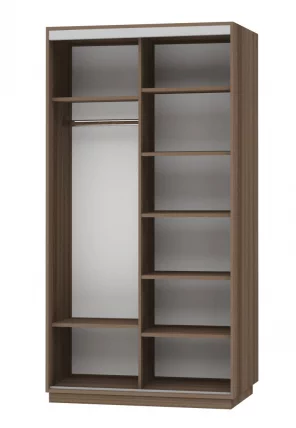 Шкаф-купе двухдверный Экспресс Дуо 1200х2400h Орхидея белая/Ясень шимо тёмный_1