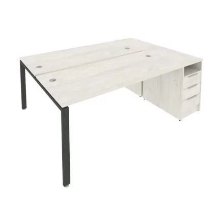 Рабочая станция с опорной тумбой Metal System Б.РС-СТП-2.4 Наварра/Антрацит_0