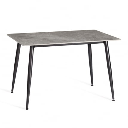 Стол обеденный Austen/Остин столешница керамика (глянцевая) / опоры металл, серый/черный, 120x80x75 см_0