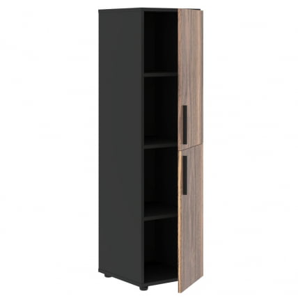 Шкаф-колонка с 2 глухими малыми дверьми (правый) VELION VENEER VRMCS 40.4 R Американский орех Яшма черная_1