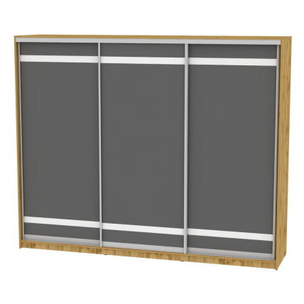 Шкаф-купе B-220х270х60-3(ДВ-Графит-D9D9D9)_0