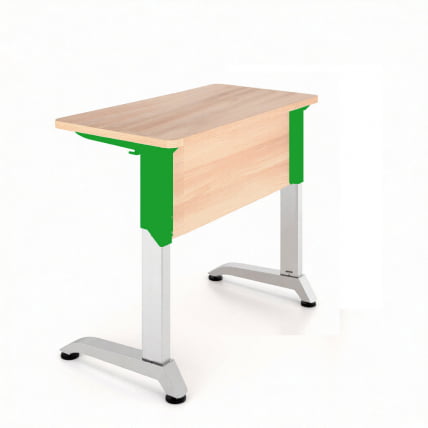 Парта одноместная Де Гласси Н (рост 3-5)  ЛДСП Дуб Сантана/ Металл Серый+Зеленый_0