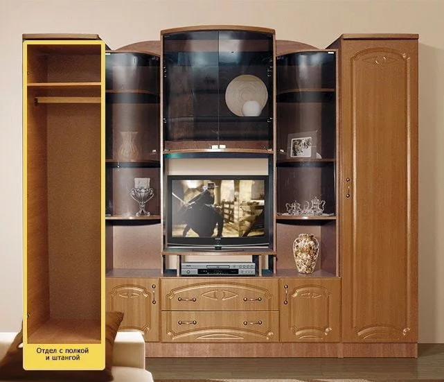 Стенка Александра 6 МДФ, Вишня Оксфорд_1