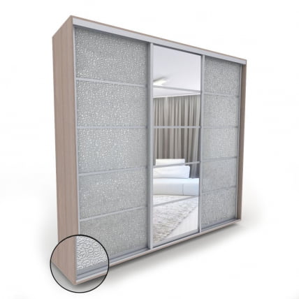 Шкаф-купе 3-х дверный Акцент-Квадро КЛ 2400х600 Шимо светлый/хром_0