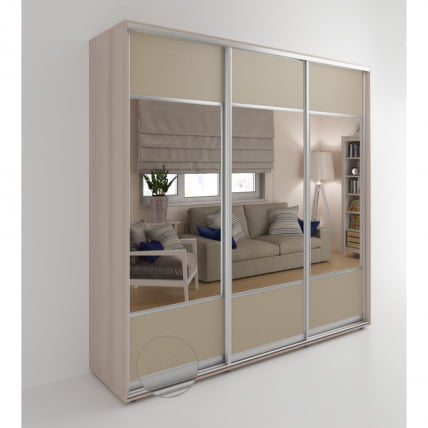 Шкаф-купе 3-х дверный Акцент-Дуэт КЛ 2400х600 Ясень шимо светлый_0