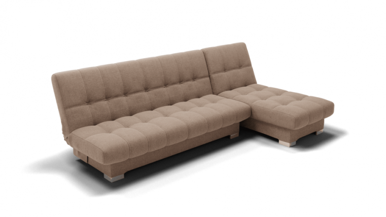 Диван Хьюстон-2 угол левый/правый (ЗР) Цвет фасада: Светло коричневый; Тип: Левый/правый; Материал фасада: Металл/Велюр_0