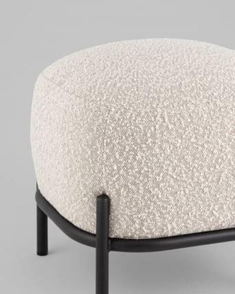 Пуф Стоун П ткань букле молочный_3