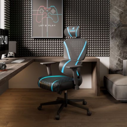 Эргономичное компьютерное кресло (для геймеров) Eureka Norn, Blue_10