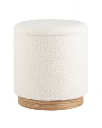 Пуф с ящиком Холли L Тедди белый_0