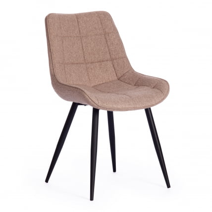 Стул ABRUZZO ( mod. 8060 ) / 1 шт. в упаковке металл,ткань, 42 х 60 х 84 х 49 см, ткань: серо-бежевый, ножки: черный_0