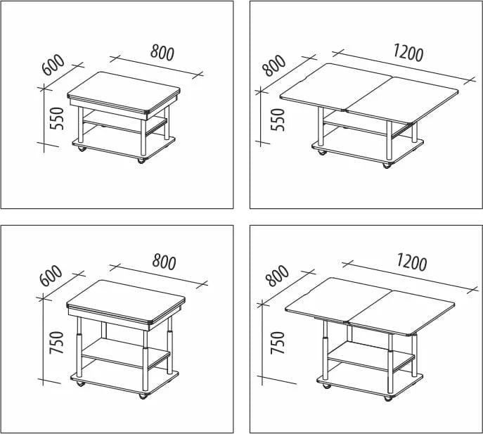 Журнальный стол-трансформер Агат-22.2 Венге_3