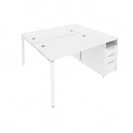 Рабочая станция с опорной тумбой Metal System Б.РС-СТП-2.2 Белый_0