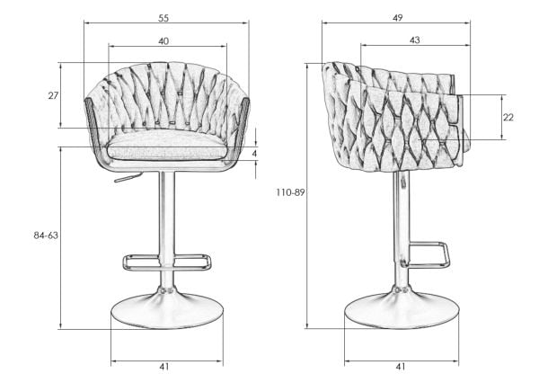 Стул барный DOBRIN LEON (графитовая ткань (LAR-275-21)) 2 шт_11