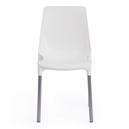 Стул GENIUS (mod 75) металл/пластик, 46x56x84cм, белый/ножки хром_4