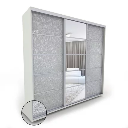 Шкаф-купе 3-х дверный Акцент-Квадро КЛ 1800х600 Выбеленное дерево_0