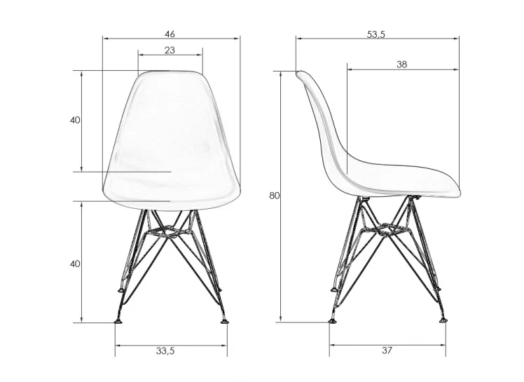 Стул обеденный ДОБРИН ДСР ножки хром Светло-серый ГР-01 / DOBRIN DSR GR-01_8