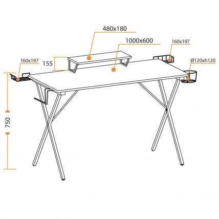 Компьютерный стол GD-06 Black (черный)_12