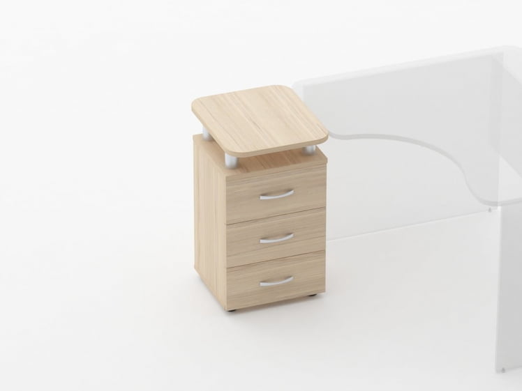 Тумба приставная на 3 ящика с проставками Glassy 3.10.17 Туя_1