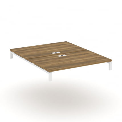 Двойной стол надставка на две опорные тумбы CONCEPT CN.DSN-006 Сандал янтарный Белый_0