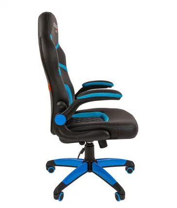 Кресло геймерское CHAIRMAN GAME 18 Черный Голубой_2