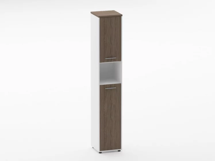 Шкаф 5 узкий закрытый, с нишей Deka 10.23.14Пр Дуб Верцаска/Белый_0