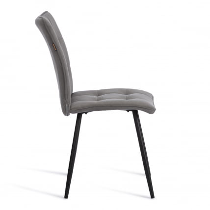 Стул обеденный Bari флок , 46х55х89, серый/черный, 29_1