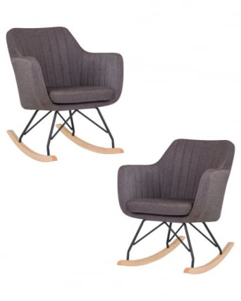 Набор 2 шт Кресло-качалка DOBRIN KIARA (серая ткань (LAR-106D-26)) 2 шт_0
