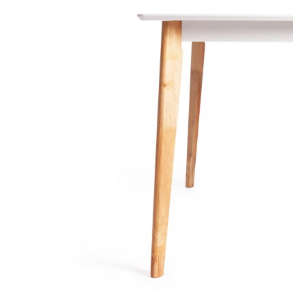 Стол обеденный Claire квадратный дерево гевея, МДФ, 80 x 80 x 75см , White (Белый) / Natural (натуральный)_4