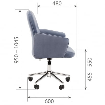 Офисное кресло CHAIRMAN HOME 130 велюр Голубой_6