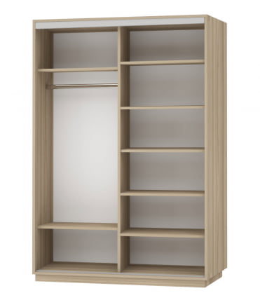 Шкаф-купе двухдверный Экспресс Дуо 1600х2200h Лондон/Ясень шимо светлый_1