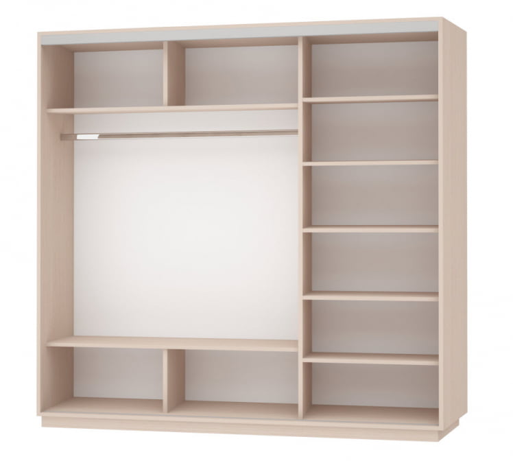 Шкаф-купе трехдверный Экспресс Трио Элемент 2400х2200h Белый снег_1