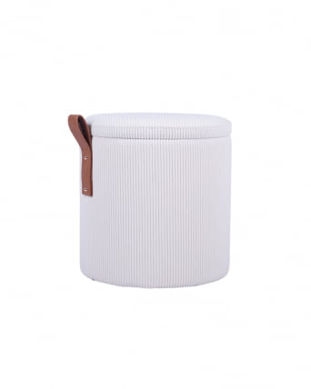 Пуф Руни S с ящиком вельвет белый_1