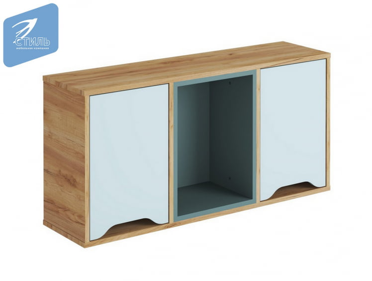 Полка навесная RICH ПН-001 Миндаль/Глиняный серый/дуб крафт золотой_2