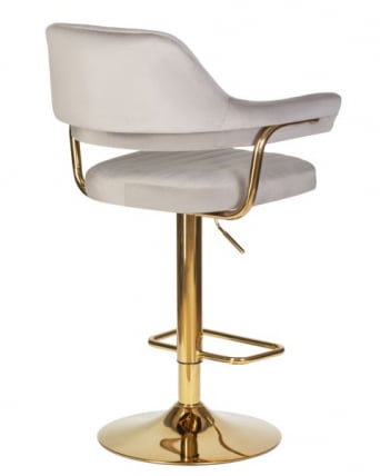 Стул барный DOBRIN CHARLY GOLD (серый велюр (MJ9-75)) 2 шт_4